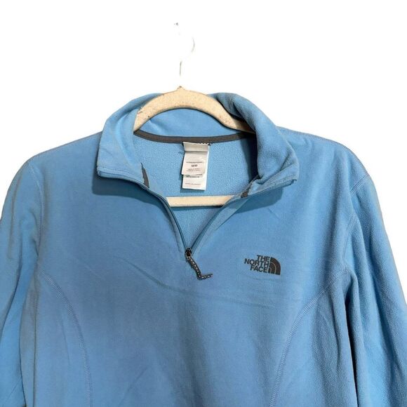 The North Face Jacket Womens Medium Blue Glacier 1/4 Zip Fleece Pullover - Picture 2 of 7